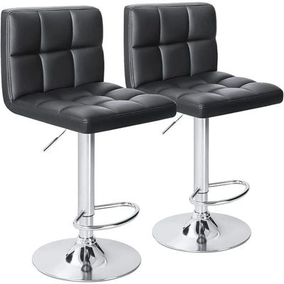 Galaxy Design Adjustable Bar Stools, Set of 2 - Black