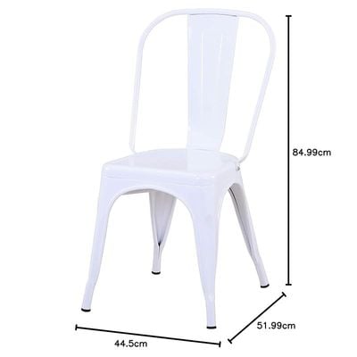 FDW Stackable Indoor-Outdoor Dining Chairs, Set of 4 - Cream