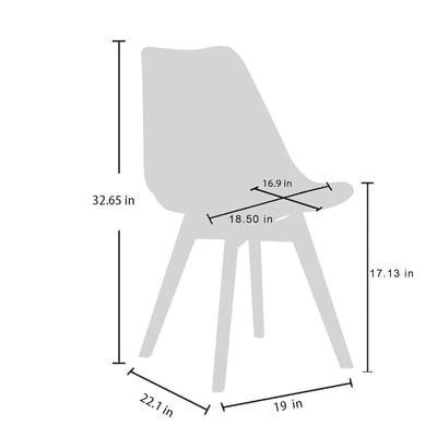 Canglong Modern Dining Chair With Wood Legs - White