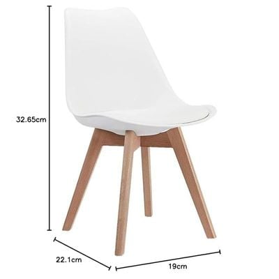 Canglong Modern Dining Chair With Wood Legs - White