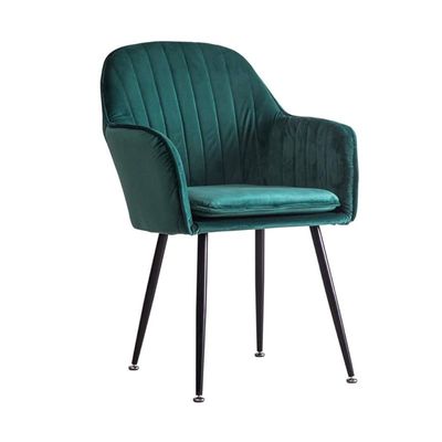 Velvet Dining Chair With Metal Legs - Green