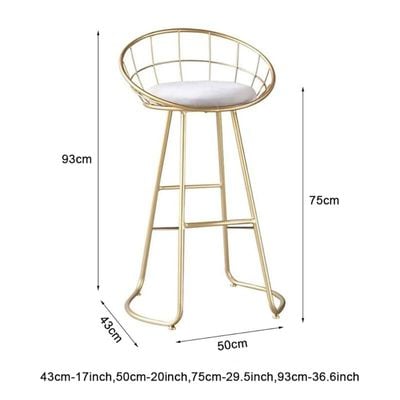 Velvet Dining Chair With Gold Metal Legs - White