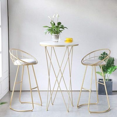 Velvet Dining Chair With Gold Metal Legs - White