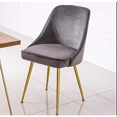 Modern Minimalist Velvet Fabric Dining Chair - Grey