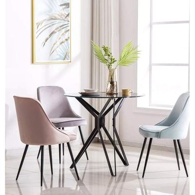 Modern Minimalist Velvet Fabric Dining Chair - Green