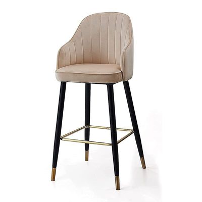 Angela Modern High Bar Stool With Strong Legs - Beige