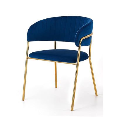 Angela Modern Comfortable Velvet Living Room Chair With Gold Legs - Blue