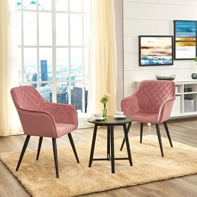 Angela Luxury Modern Velvet Fabric Dining Chair - Beige