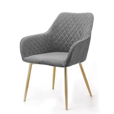 Angela Luxury Modern Velvet Fabric Dining Chair - Grey