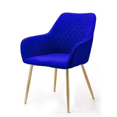 Angela Luxury Modern Velvet Fabric Dining Chair - Blue