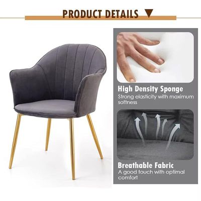 Angela Velvet Dining Chair With Gold Legs - Black