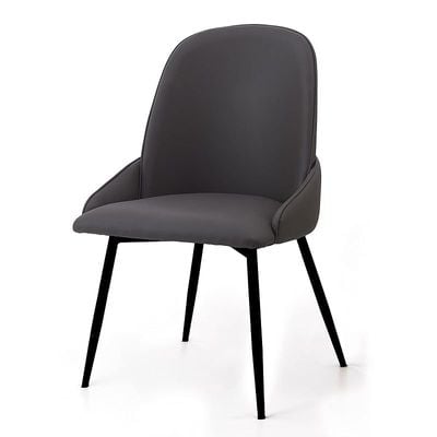 Angela Leather Dining Room Chair - Grey