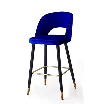 Angela Modern Round High Bar Stool With Strong Base - Blue