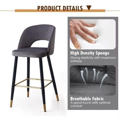 Angela Modern Round High Bar Stool With Strong Base - Blue