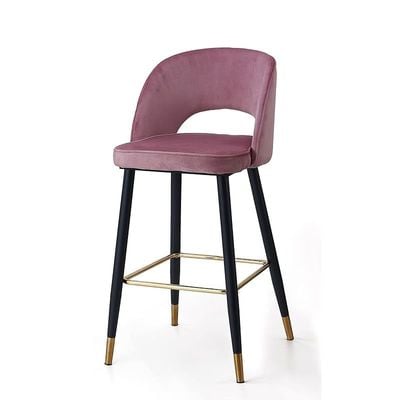 Angela Modern Round High Bar Stool With Strong Base - Pink