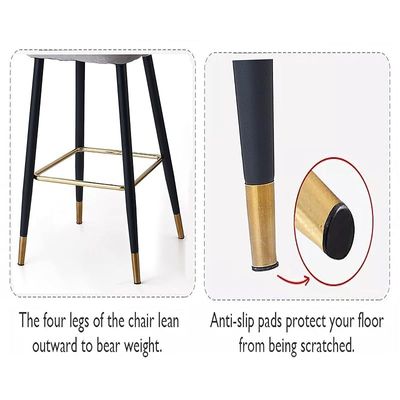 Angela Modern Round High Bar Stool With Strong Base - Blue