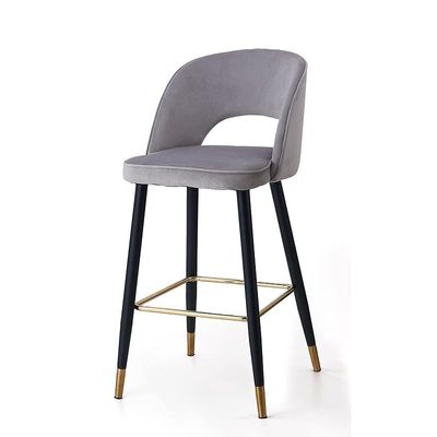 Angela Modern Round High Bar Stool With Strong Base - Light Grey