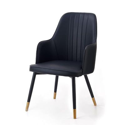 Angela PU Leather High Back Dining Chair, Big - Black