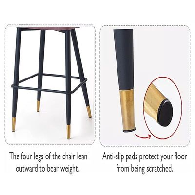 Angela Modern Round High Bar Stool With Chrome Base - Blue