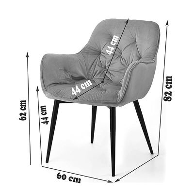 Angela Velvet Upholstered Dining Chair - Dark Grey
