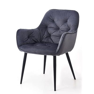 Angela Velvet Upholstered Dining Chair - Dark Grey