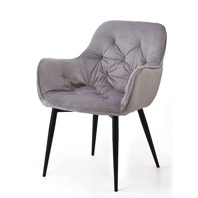 Angela Velvet Upholstered Dining Chair - Light Grey