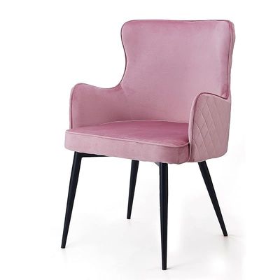Angela Luxury Leisure Spanish Golden And Legs Dining Chair - Pink