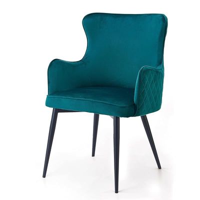 Angela Luxury Leisure Spanish Golden And Legs Dining Chair - Green