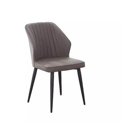 Angela Soft PU Curved Design Leather Leisure Chair - Dark Grey