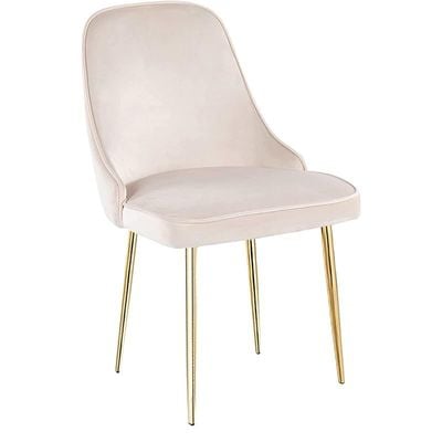 Velvet Fabric Dining Room Chair - Beige