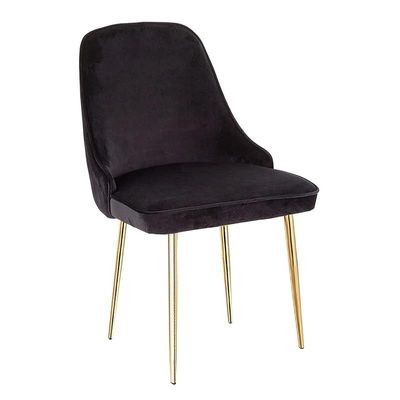 Velvet Fabric Dining Room Chair - Black