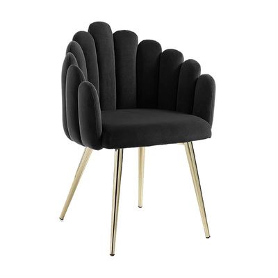 Angela Luxury Velvet Accent Chair - Black