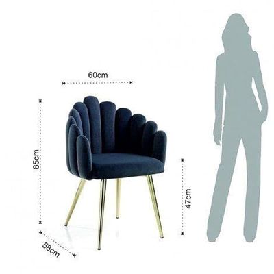 Angela Luxury Velvet Accent Chair - Blue