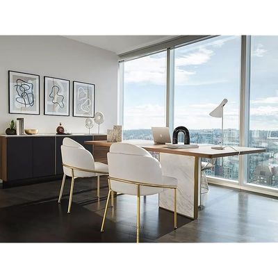 Angela Modern Luxury Velvet Dining Chair - Light Grey
