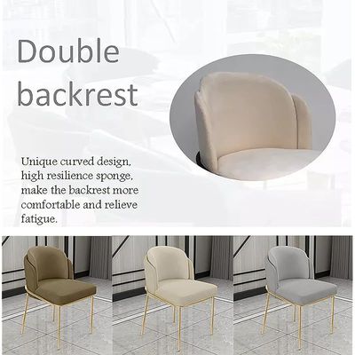 Angela Modern Luxury Velvet Dining Chair - Light Grey