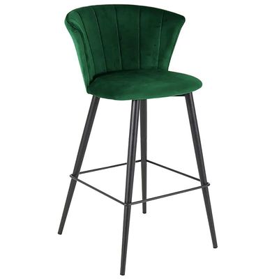 Angela Modern Flower Design High Bar Stool With Strong Base - Green