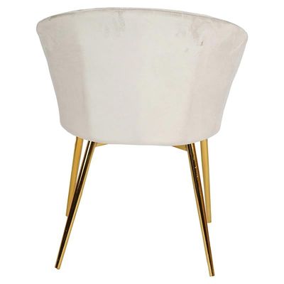 Round Dining Chair With Gold Legs - Light Grey