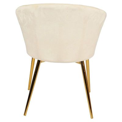 Round Dining Chair With Gold Legs - Beige