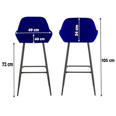 Angela Modern High Pub Stool - Blue