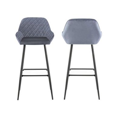 Angela Modern High Pub Stool - Dark Grey