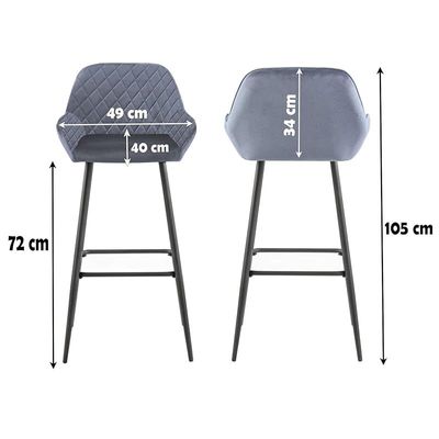 Angela Modern High Pub Stool - Dark Grey