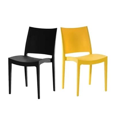 Angela Home Plastic Stacking Modern Dining Chair - Black