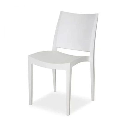 Angela Home Plastic Stacking Modern Dining Chair - White