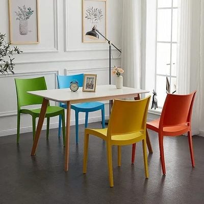 Angela Home Plastic Stacking Modern Dining Chair - Yellow