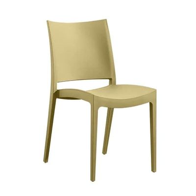 Angela Home Plastic Stacking Modern Dining Chair - Beige