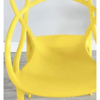 Angela Plastic Stacking Modern Indoor-Outdoor Dining Chair - Yellow