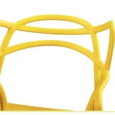 Angela Plastic Stacking Modern Indoor-Outdoor Dining Chair - Yellow