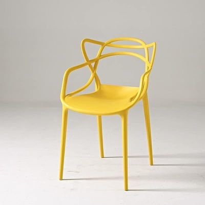 Angela Plastic Stacking Modern Indoor-Outdoor Dining Chair - Yellow