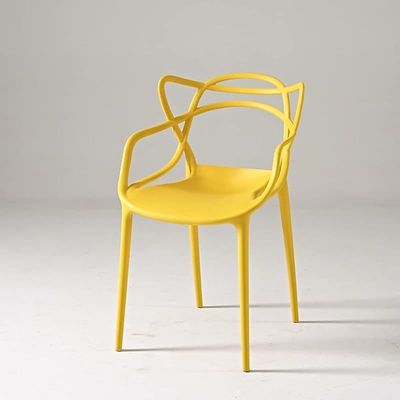 Angela Plastic Stacking Modern Indoor-Outdoor Dining Chair - Yellow