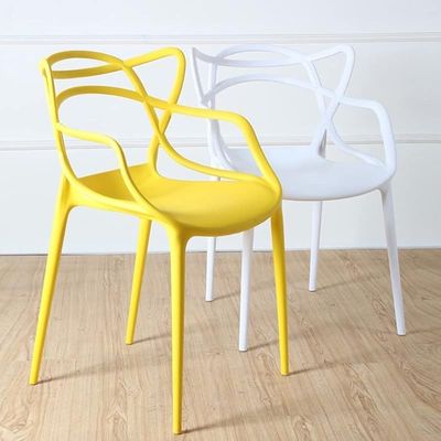 Angela Plastic Stacking Modern Indoor-Outdoor Dining Chair - Yellow